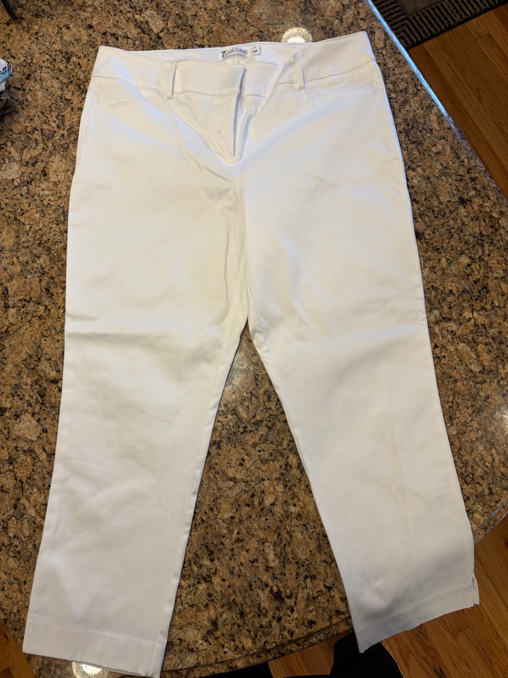 Avenue White Tailored Straight-Leg Pants